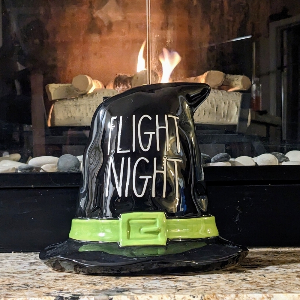 Rae Dunn 7in Ceramic Flight Night Witch Hat Décor